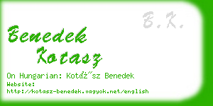 benedek kotasz business card